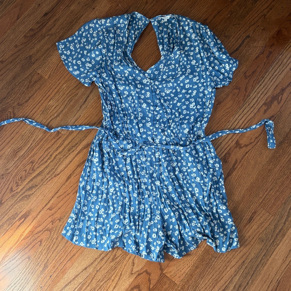 Rails Blue and White Floral Romper